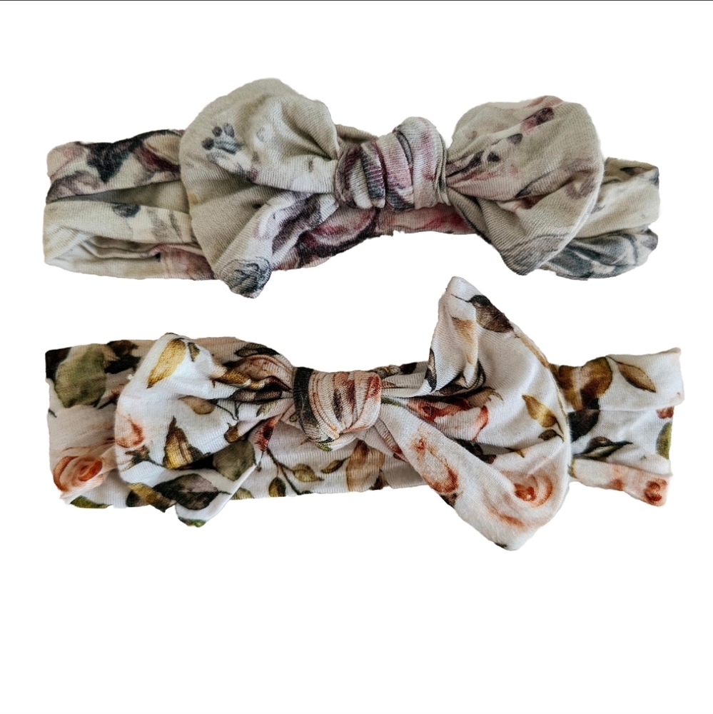 Posh Peanut Baby Bow Headband Set Of Two 0-3 Month Viscose Katherine Daniella